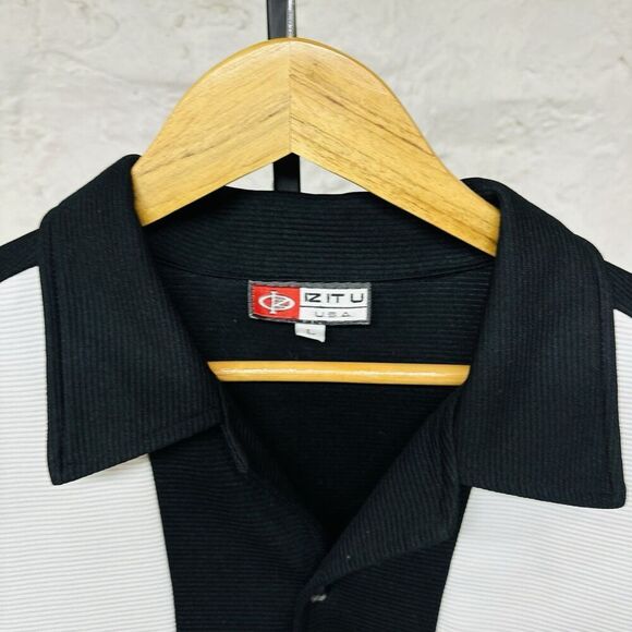 Iz It U Button Up Bowling Shirt Cigar Lounge Tony Soprano Vintage 90s Y2K Large - Picture 5 of 5